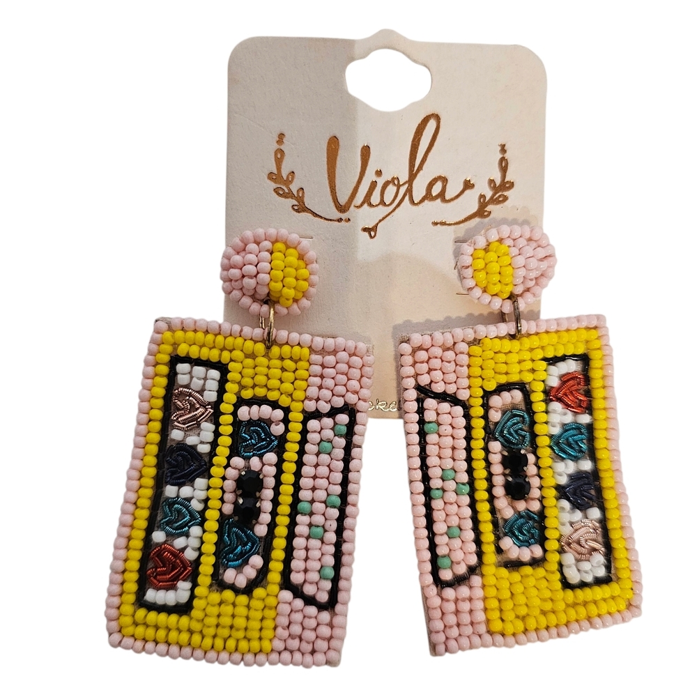 Viola Colorful Beaded Earrings